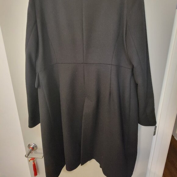 Cinzia Rocca Black Knee Length Virgin Wool Coat - SZ 16US/IT52 - Picture 3 of 6